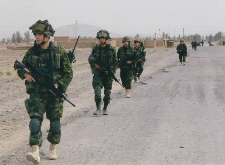 PPCLI foot patrol in Afghanistan
